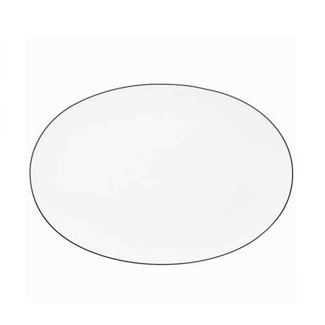 Piatto ovale Tac platino cm38 in porcellana bianca